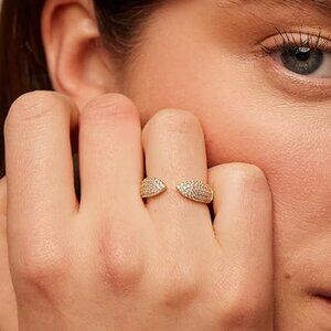 Neiman Marcus 14K Gold Plated Cuff Statement Ring